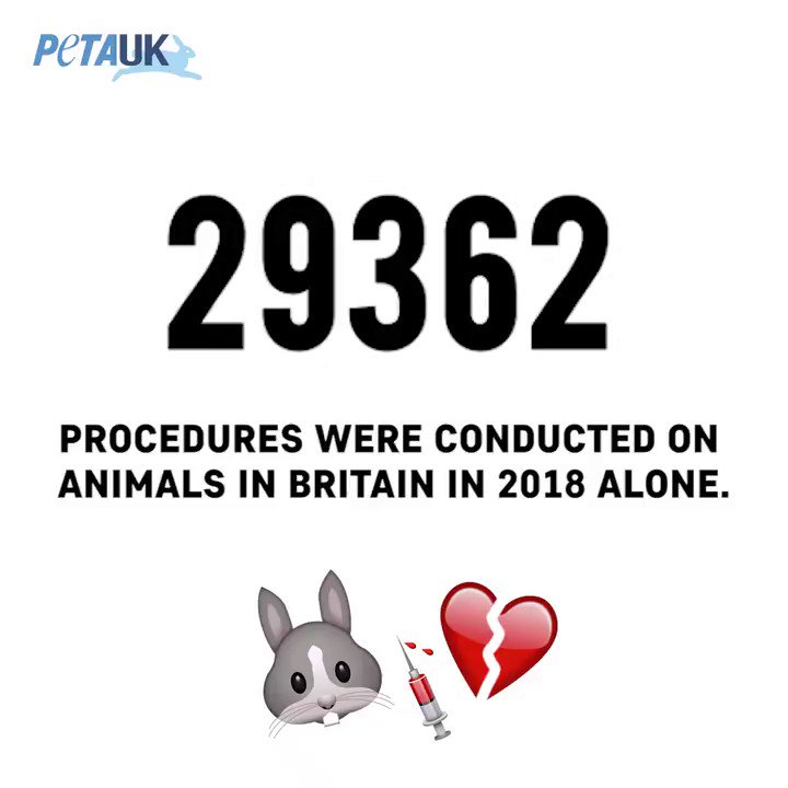 RT @PETAUK: BREAKING: 3.52 million  procedures were conducted on animals last year in Great Britain. ???????? https://t.co/9pYxycEINm