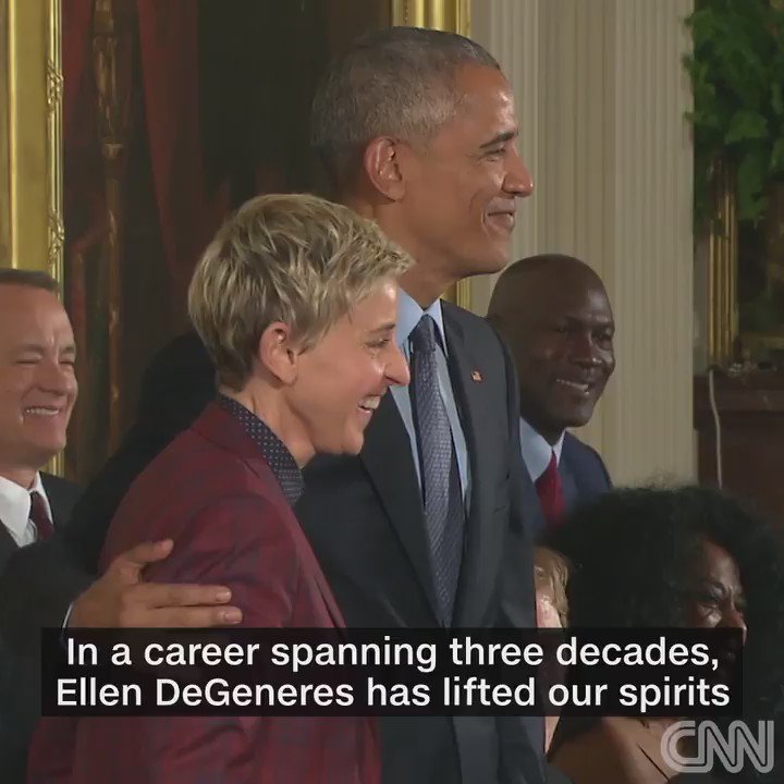 RT @girlposts: Obama awarded Ellen with the Medal of Freedom. This is so cute ???????? https://t.co/Sps1J56wMK