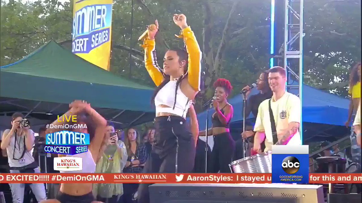 RT @JaxJones: Vibing with @ddlovato on @GMA this morning. Got a bit wet ⛈#INSTRUCTION #DemiOnGMA https://t.co/md4lbn5vy0