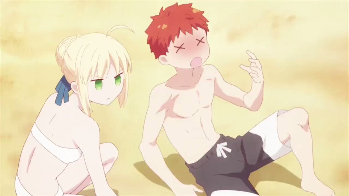 ほのぼのから一転しての本気ビーチバレー。ufotableの作画すごい! #衛宮ごはん#fatestaynight ほのぼのから一転しての本気ビーチバレー。ufotableの作画すごい! #衛宮ごはん#fatestaynight