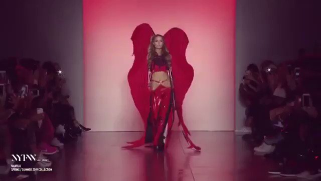 Opening the runway show for Namilia last night as the #RedAngelofLove ???????????????? #NYFW https://t.co/tqazi9h5XF
