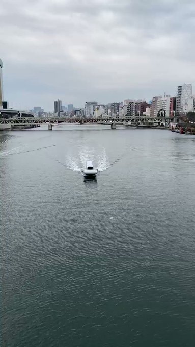 本日のファスナーの船!言問橋から。28日まで #隅田川 の吾妻橋と桜橋の間を、正午から14時まで毎日往復します!#鈴木康 本日のファスナーの船!言問橋から。28日まで #隅田川 の吾妻橋と桜橋の間を、正午から14時まで毎日往復します!#鈴木康