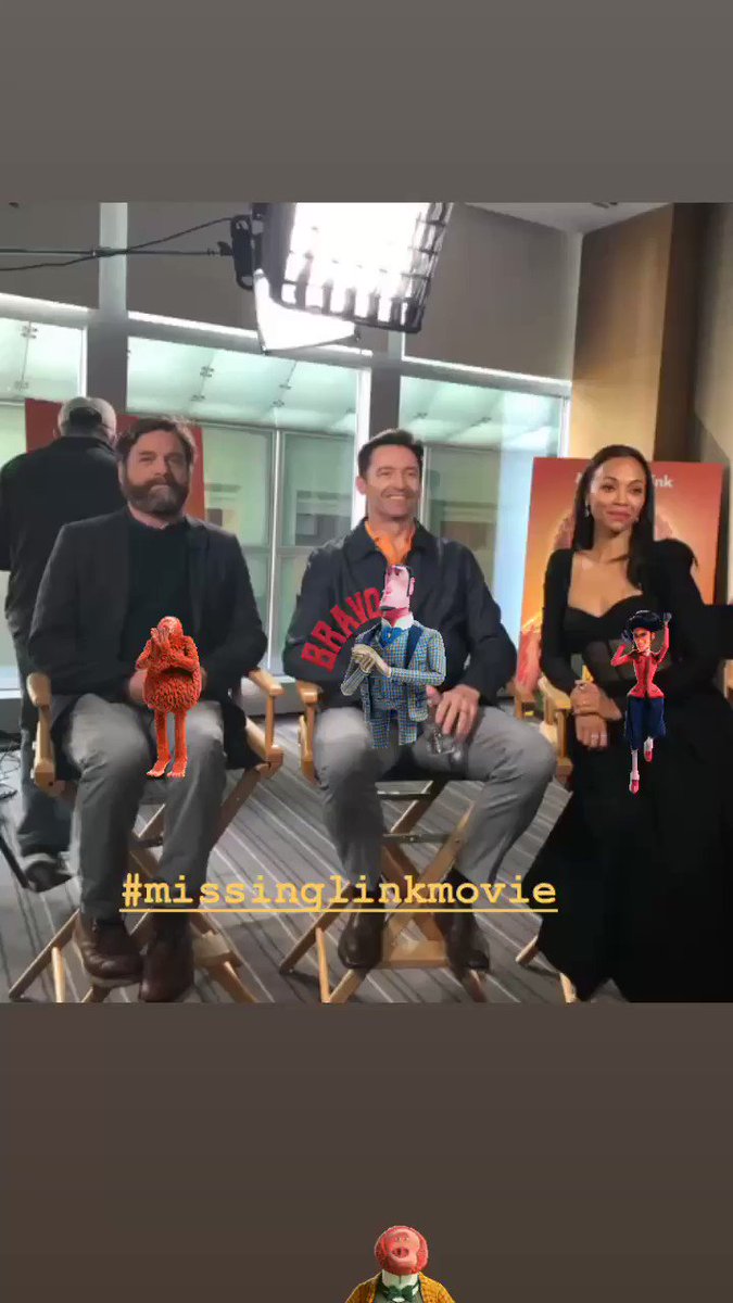 Got to sit with the cool kids today!! @zoesaldana #ZachGalafinakis #MissingLinkFilm https://t.co/sqeMHp3LVp