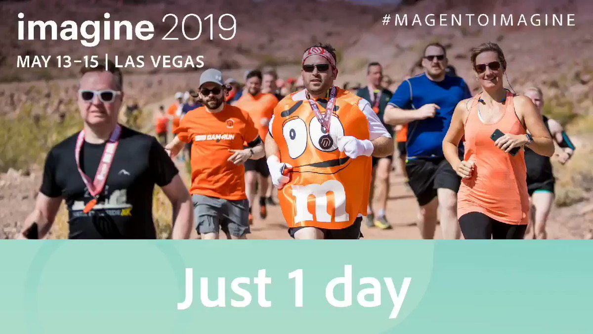 magento: ONE DAY until #MagentoImagine! See you out at the #BigDamRun and later today at #PreImagine.n#MagentoCommunity https://t.co/a6DCdJhyNw