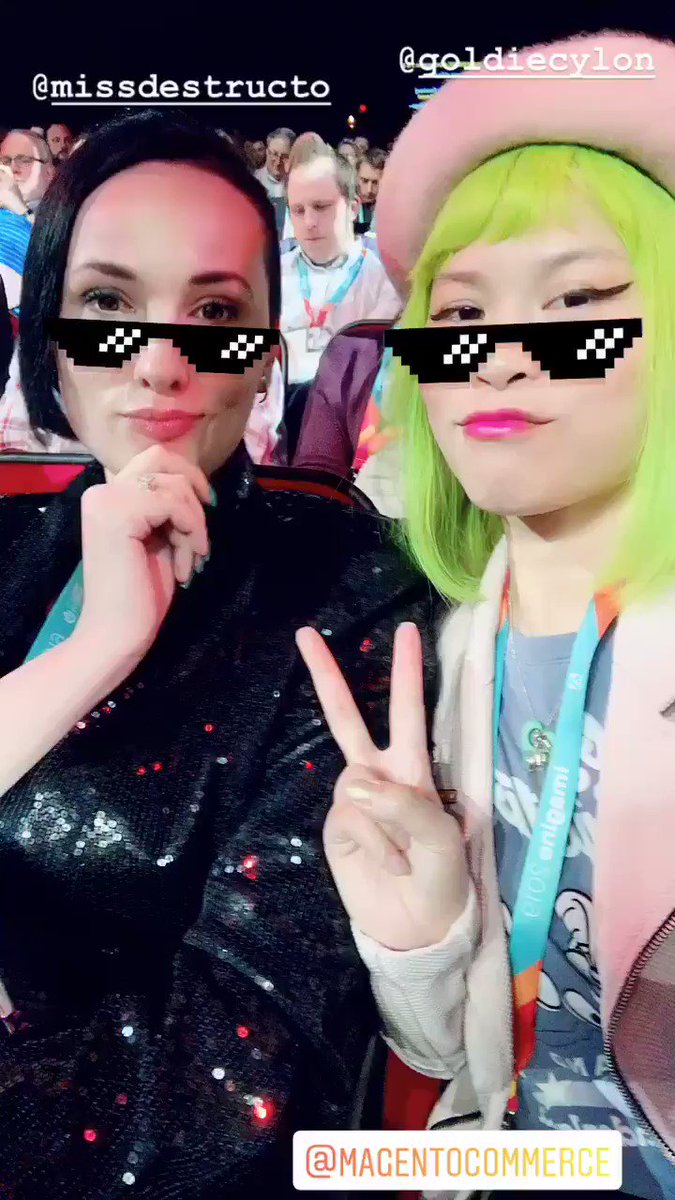 GoldieChan: Partying kweens at #magentoimagine 🖤🖤🖤 @MissDestructo https://t.co/OUqwm1mtE9