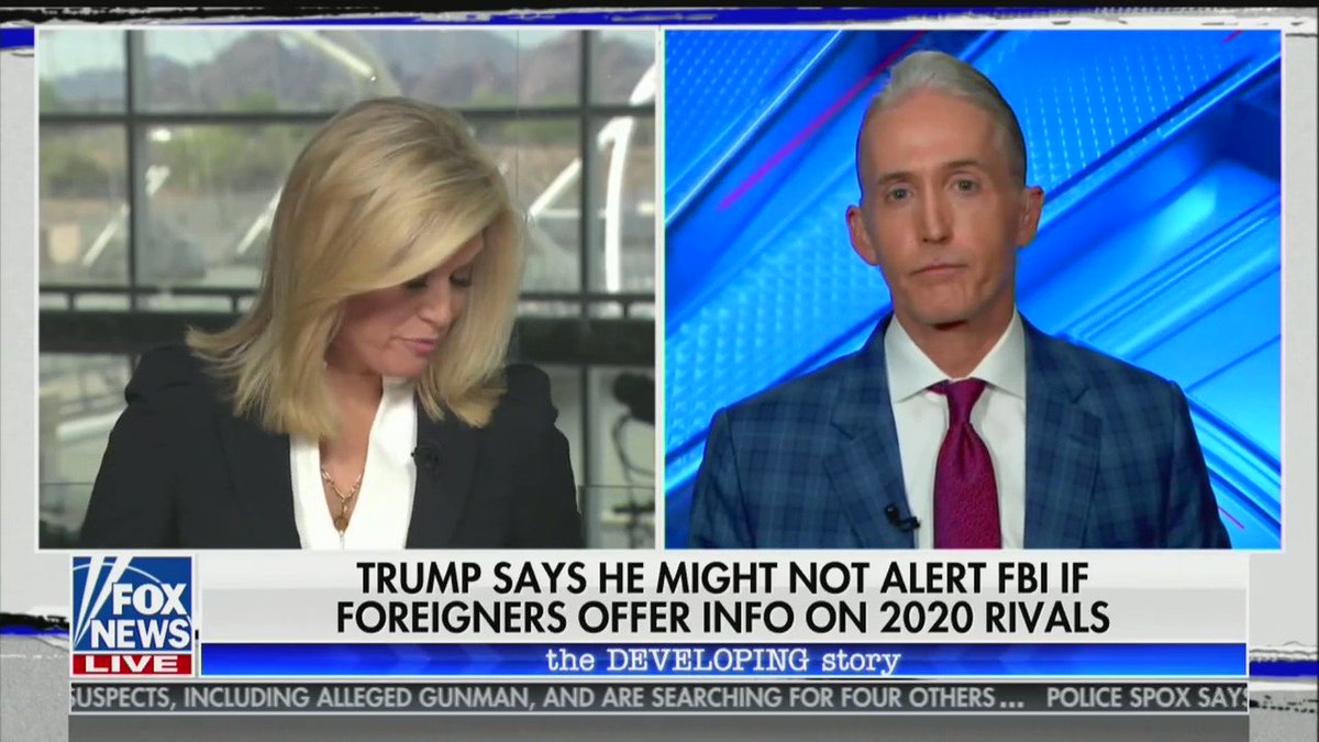Correct me if I’m wrong but I think @TGowdySC accused me of Treason on @FoxNews. ???? https://t.co/T7ZKzQ2JV6