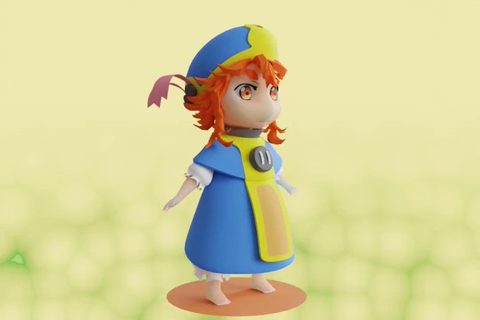 ハクメイ wip#3DCG #b3d #blender #ハクメイとミコチ髪の毛が難しすぎた💦テクスチャ作成はまた今度 ハクメイ wip#3DCG #b3d #blender #ハクメイとミコチ髪の毛が難しすぎた💦テクスチャ作成はまた今度