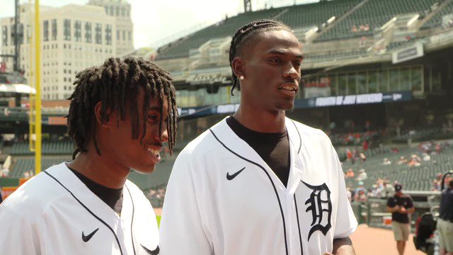 Pistons' Ivey, Duren throw out first pitches at Comerica Park