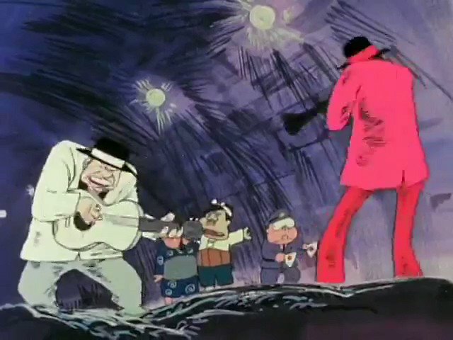 いわゆる逆作画崩壊みたいな演出といえば、やはりバカボンを思い出しますなあ(演出:さきまくら=出崎 統) いわゆる逆作画崩壊みたいな演出といえば、やはりバカボンを思い出しますなあ(演出:さきまくら=出崎 統)