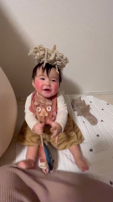 鬼は外〜〜〜だけどこのチビ鬼だったら、いつでもウェルカム👹チビ鬼平。絶賛発熱中🥵熱の鬼さん退治しなきゃねっ💦 鬼は外〜〜〜だけどこのチビ鬼だったら、いつでもウェルカム👹チビ鬼平。絶賛発熱中🥵熱の鬼さん退治しなきゃねっ💦