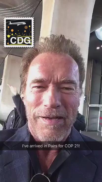 I've arrived in Paris for #COP21. I'm going to take you everywhere I go on @Snapchat: ArnoldSchnitzel https://t.co/wLnhOHhaBR