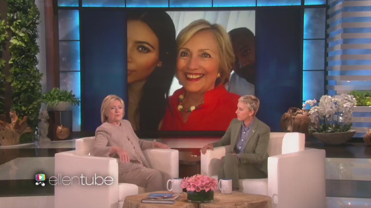 RT @KardashianNavy: Hillary Clinton and @TheEllenShow talking about Kim's Lumee selfie case (https://t.co/IgMV8mo4GU) https://t.co/iASEiTph…