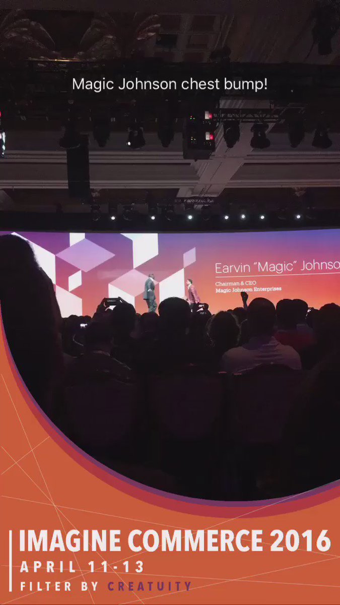 kristinemcnerdy: .@MagicJohnson chest bump welcome at  #MagentoImagine https://t.co/iYOHBU80rF