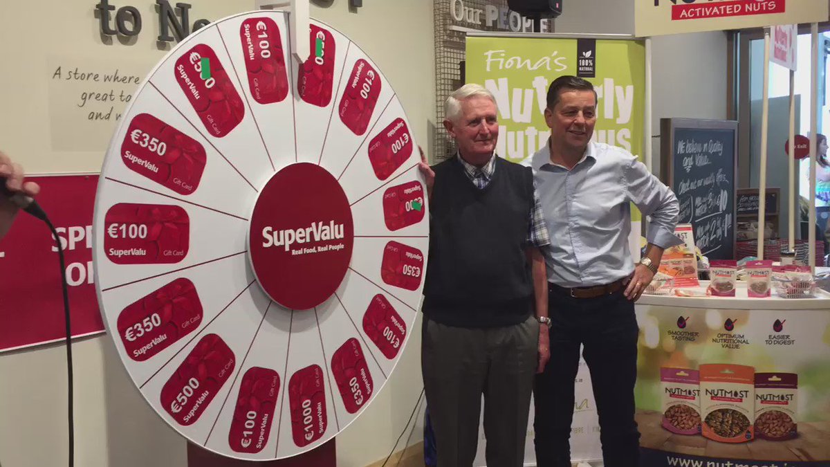 Big winners here today! €5,000 in prizes and €1,000 to a local charity #foodkarma @SuperValuIRL https://t.co/ivgilLaRHe