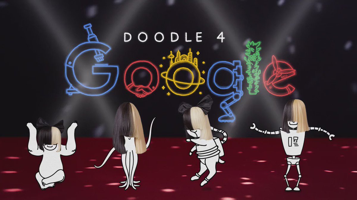 She'll pick one artist's work to be shared on the Google homepage https://t.co/Jr1FfbLUWE - Team Sia https://t.co/AmwQ3Js7oY