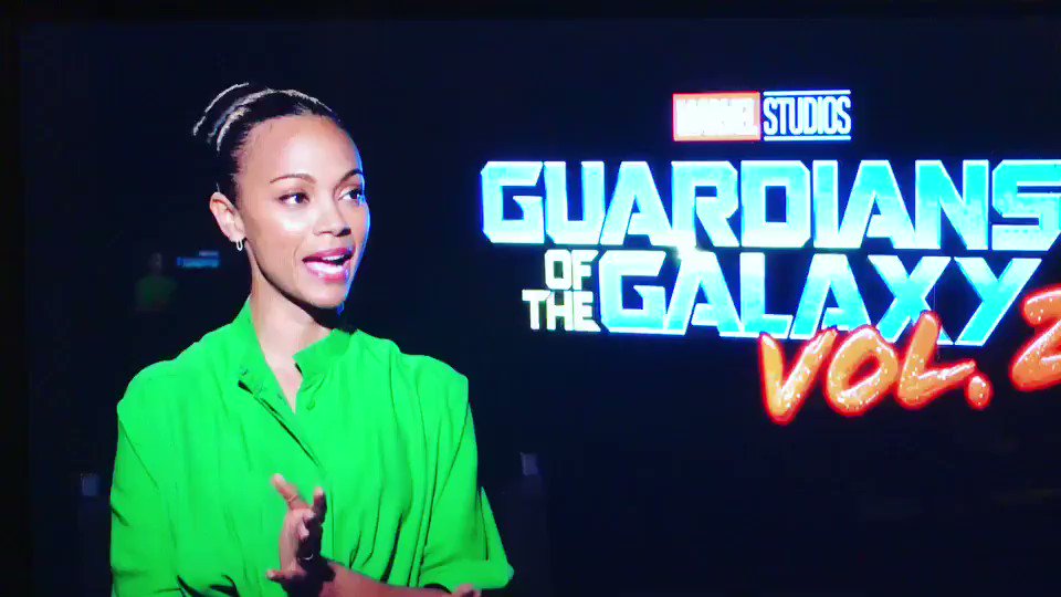 Hooked on a feeling…@Guardians #gamora #GotGVol2 #press https://t.co/5c8Ojk82T5