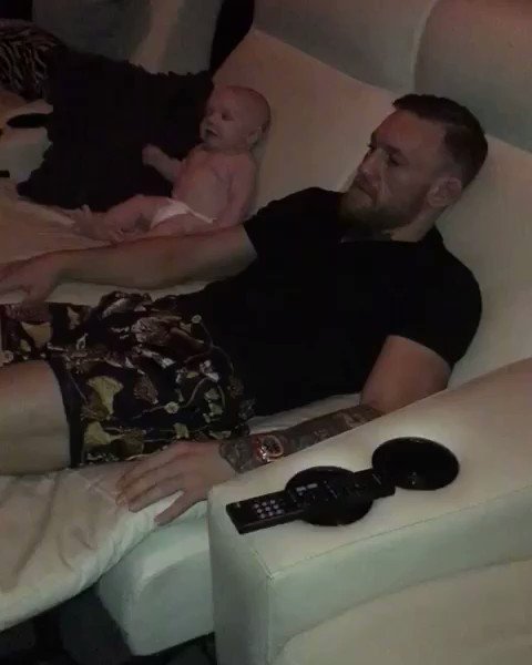 Relaxing and watching some fights with my son Conor Jr. https://t.co/8j36hwlqPF