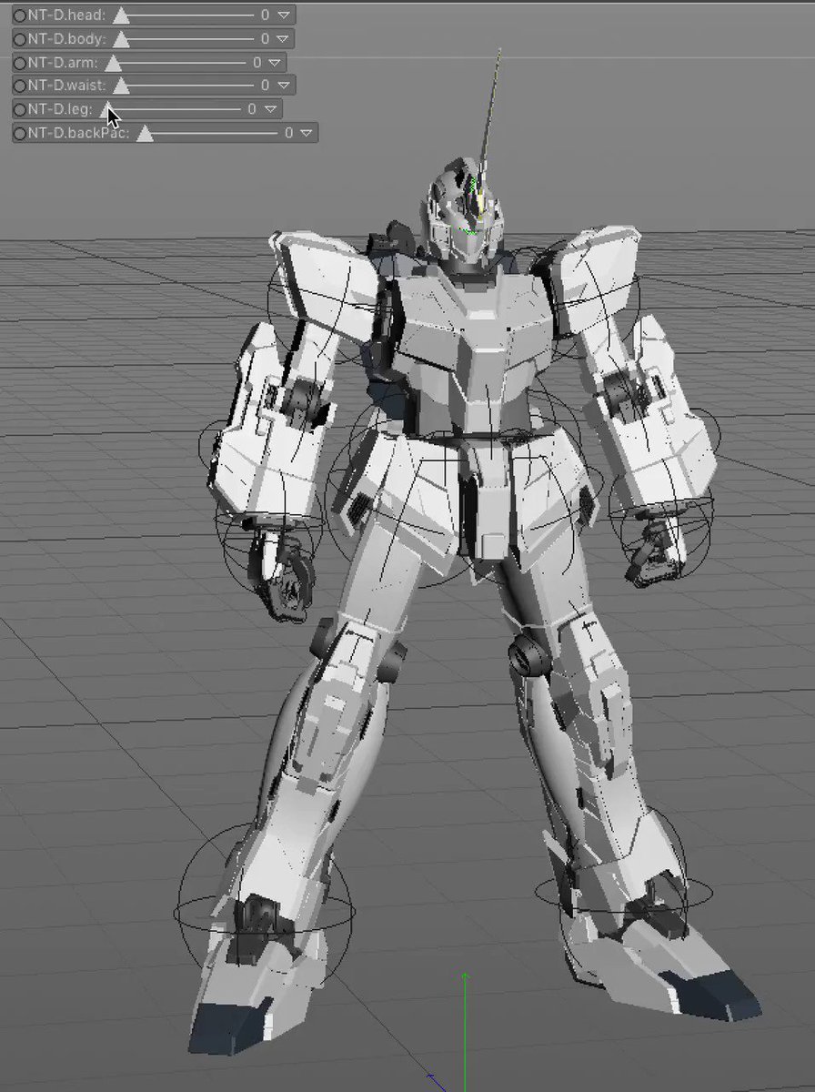 ユニコーンガンダム改修。XPressoで変身を制御できるようにした。#g_uc #C4D ユニコーンガンダム改修。XPressoで変身を制御できるようにした。#g_uc #C4D