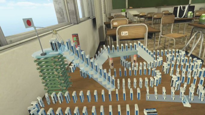 以前Unityで再現した、となりの関くんのドミノをVR化してみました。花火はやっぱり脳内補完で。 以前Unityで再現した、となりの関くんのドミノをVR化してみました。花火はやっぱり脳内補完で。