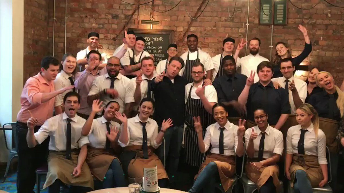 So happy to be here with my @JamiesItalianUK Leeds family this morning! Big love!!! JOx https://t.co/UGcKE1XWpg