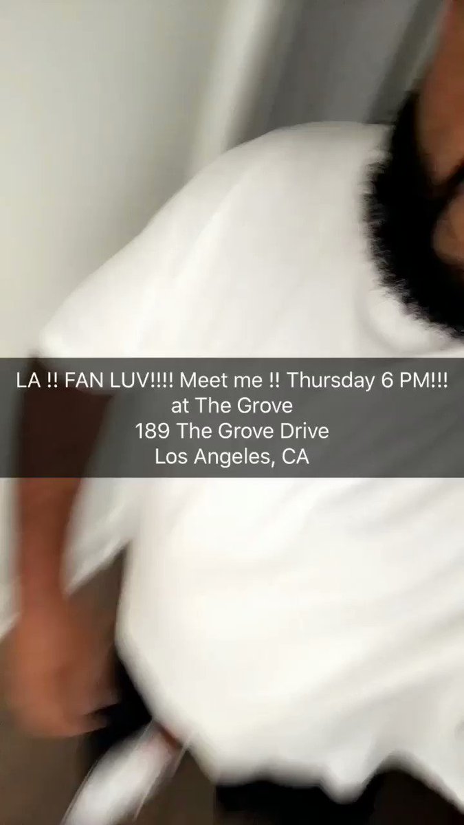 RT @djkhaled: LA !! FAN LUV!!!! Meet me !! Thursday 6 PM!!! at The Grove
189 The Grove Drive
Los Angeles, CA https://t.co/RH8uZQxbTK