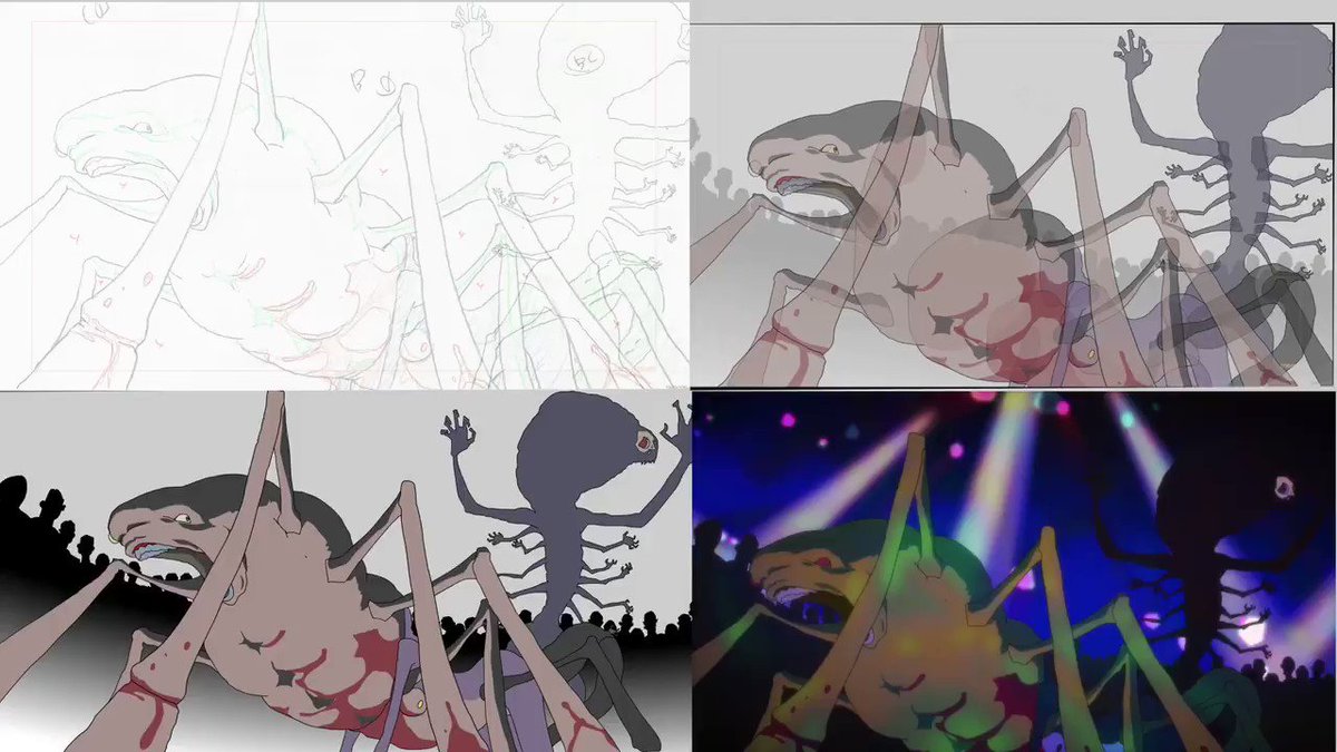 サブキャラデーモンも見所の一つです。この映像はサバトシーンのモブデーモン。よーく見ると、人間の部分が残っていたり…。各話 サブキャラデーモンも見所の一つです。この映像はサバトシーンのモブデーモン。よーく見ると、人間の部分が残っていたり…。各話