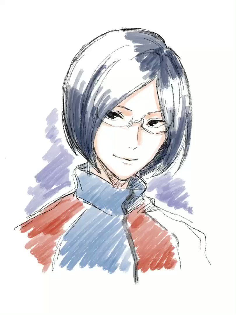 缶バッジ用の逢沢下書き完成まで。最近の落書きはほぼiPad ProとProcreateです。この後はアナログでペン入れ。 缶バッジ用の逢沢下書き完成まで。最近の落書きはほぼiPad ProとProcreateです。この後はアナログでペン入れ。