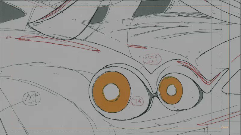 1話より、了と明のドライブシーン。車を流れる光の一粒一粒をFlashで描画、スピード調整もしました。#DEVILMAN 1話より、了と明のドライブシーン。車を流れる光の一粒一粒をFlashで描画、スピード調整もしました。#DEVILMAN