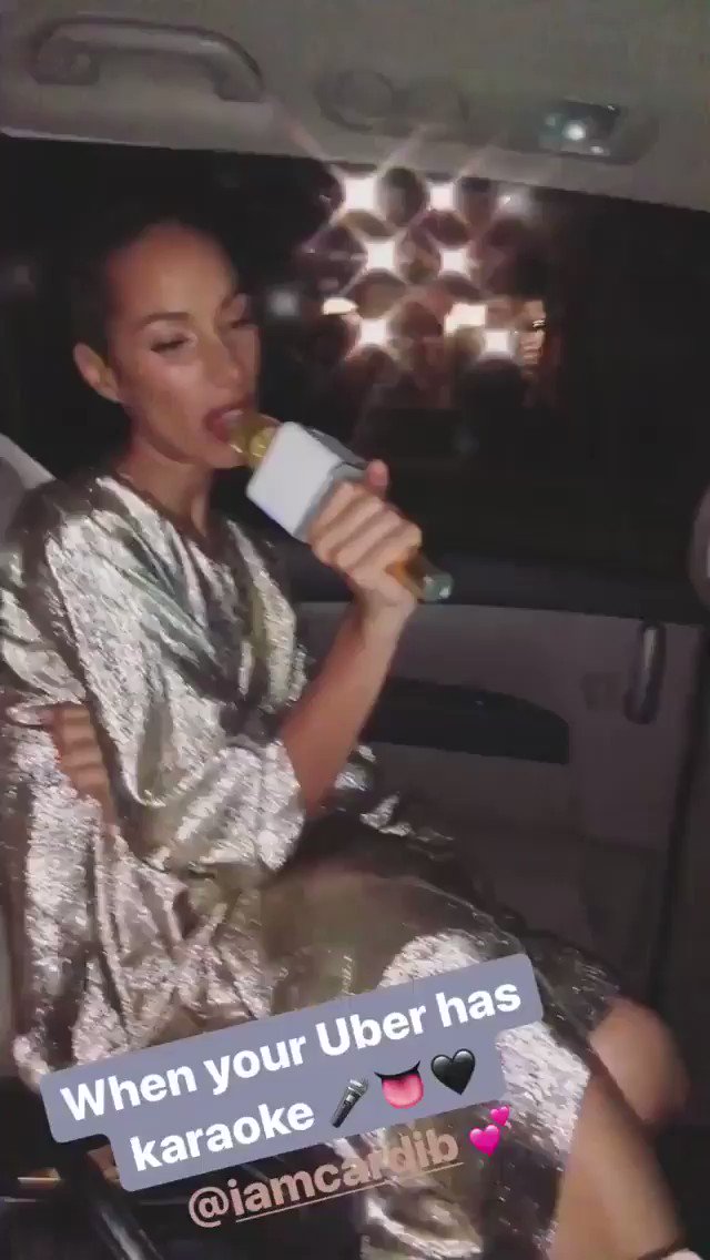 When your Uber has karaoke you know it’s all about @iamcardib ???? https://t.co/KUShnCOgL9