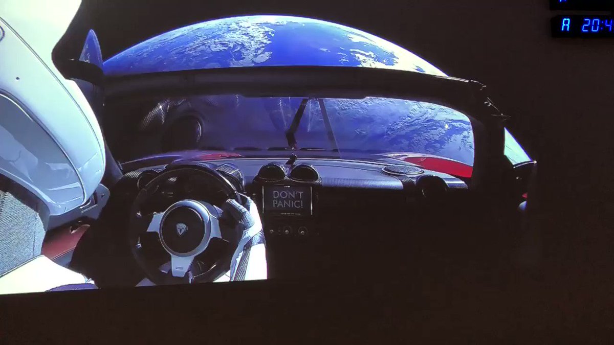 RT @elonmusk: View from SpaceX Launch Control. Apparently, there is a car in orbit around Earth. https://t.co/QljN2VnL1O