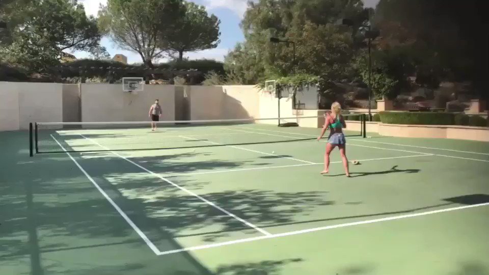Just a little game of tennis with my man!!! Not professional, but it’s really fun!!!!!!!!!!???????????????????? https://t.co/JJjrrfmgcx