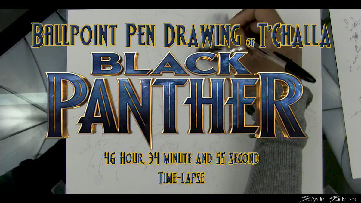 RT @KrystleHickman: Ballpoint pen time-lapse video of T'Challa from @theblackpanther https://t.co/JczKL6d0ap