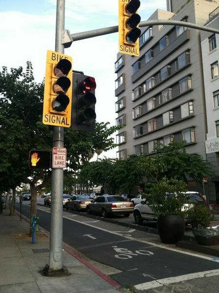 Cycletrack in Long Beach, CA
