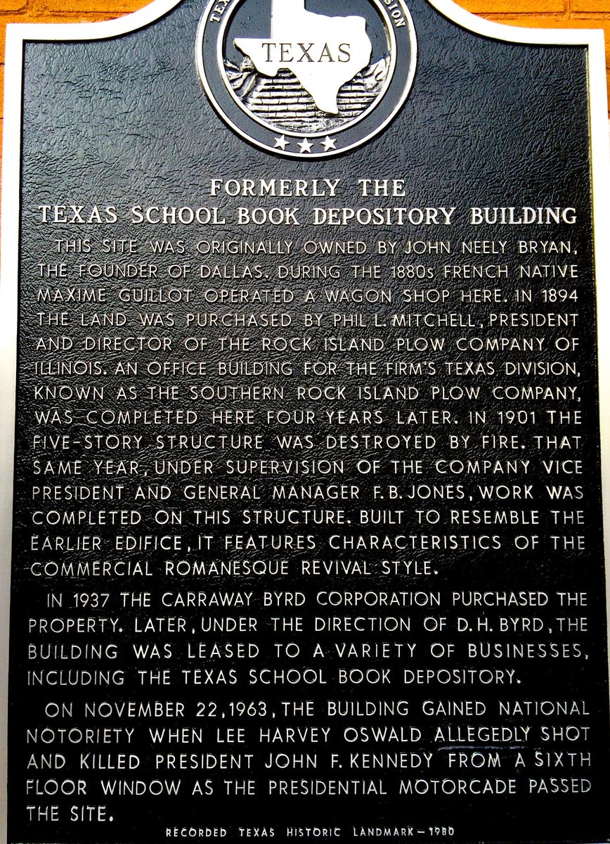 Historical plaque now on Texas School Book Depository, Dallas Scoopnest