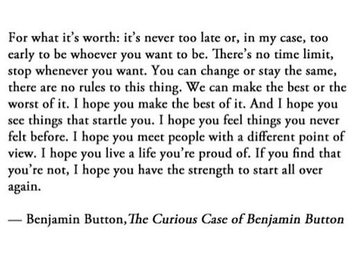 The Curious Case of Benjamin Button http://t.co/YK0XeM8TiJ