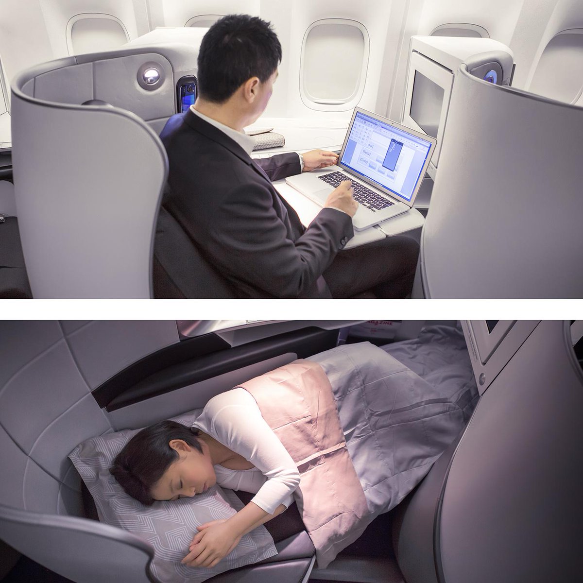 The perfect place to work or relax. Discover the new Air France Business Class: