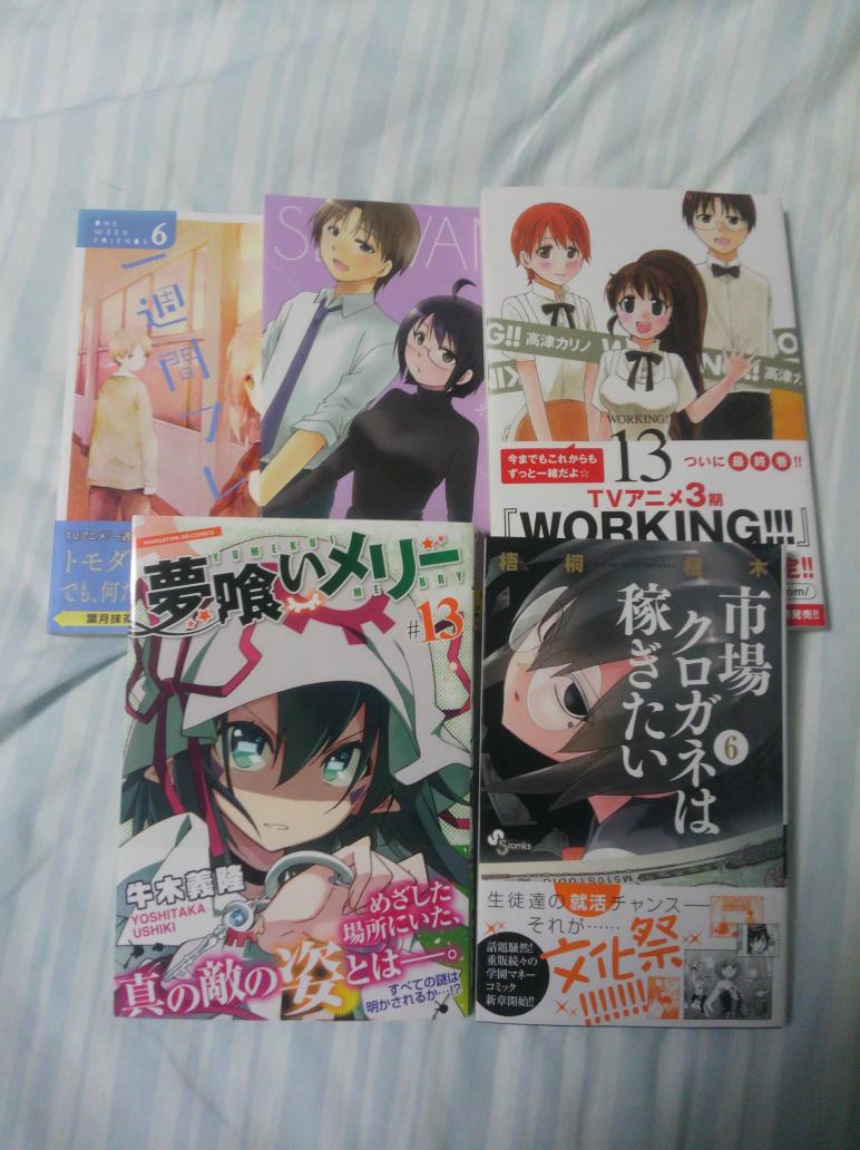 やっと漫画が買えるくらいの財力は取り戻せたのでずっと買いたかった5冊を購入。ディーふらぐ9巻だけ無かったのが残念 やっと漫画が買えるくらいの財力は取り戻せたのでずっと買いたかった5冊を購入。ディーふらぐ9巻だけ無かったのが残念