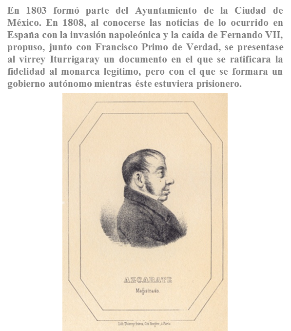 En 1831 muere juan francisco azcárate. promovió en 1808 un movimiento