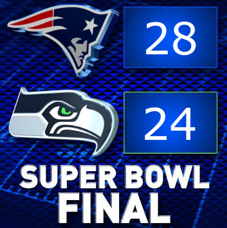 SUPER BOWL FINAL SCORE: Patriots  28 Seahawks  24 http://t.co 