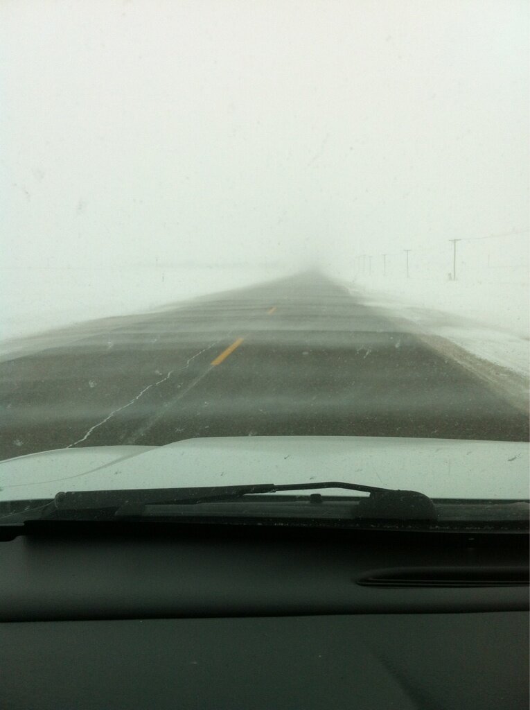Blowing snow on Highway 311