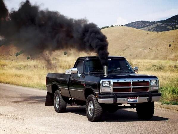 Coal Rollers spew black smoke from trucks to protest environmentalists