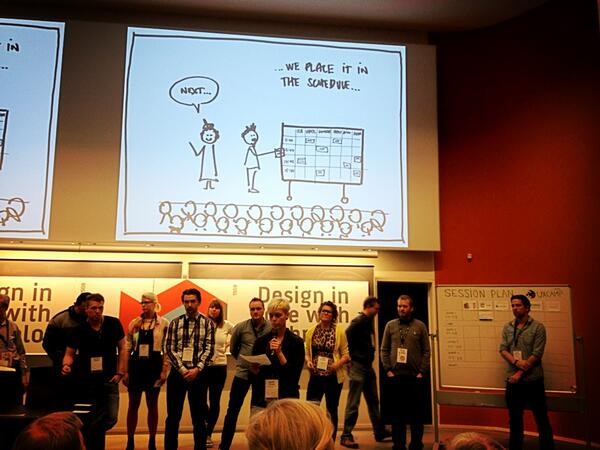 UXcampCPH participants pitching their sessions; photo by @JohannaBlomgren