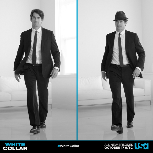 Neal Caffrey Neal Caffrey con y sin Fedora. Fuente de la imagen: White Collar / Twitter