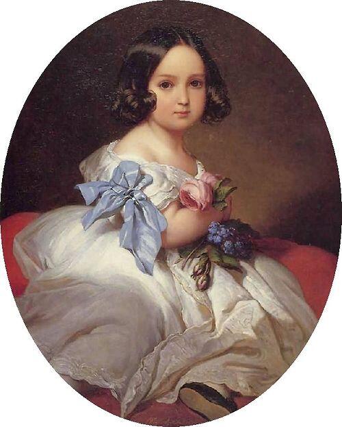 「ベルギーの王女シャルロット」1842年フランツ・クサーヴァー・ヴィンターハルターFranz Xaver Winterh 「ベルギーの王女シャルロット」1842年フランツ・クサーヴァー・ヴィンターハルターFranz Xaver Winterh