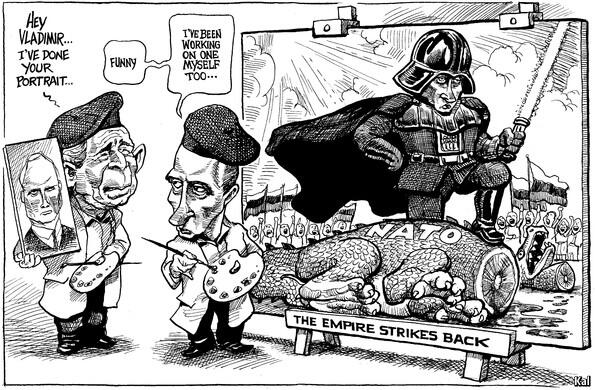 @TheEconomist Kal's Cartoon 'The Empire strikes back'#Bush #NATO #Russia #Putin #DarthPutin #DarthVader #StarWars http://t.co/xfuN6H0GvA