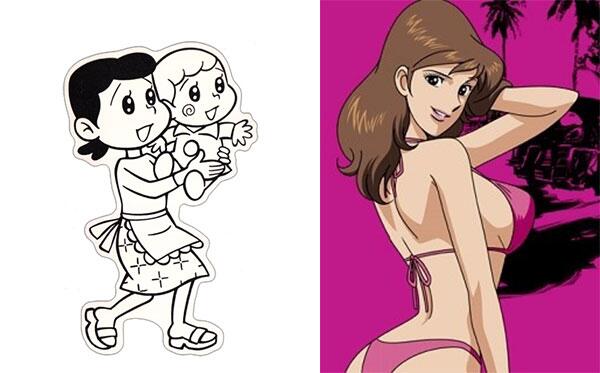 「天才バカボン」のバカボンのママ「ルパン三世」の峰不二子(増山江威子さん) 「天才バカボン」のバカボンのママ「ルパン三世」の峰不二子(増山江威子さん)