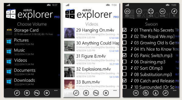 Aerize Explorer for Windows Phone New Features