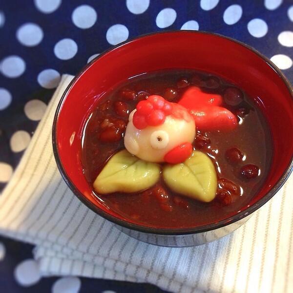白玉で作った、鬼灯の冷徹の金魚草 白玉で作った、鬼灯の冷徹の金魚草