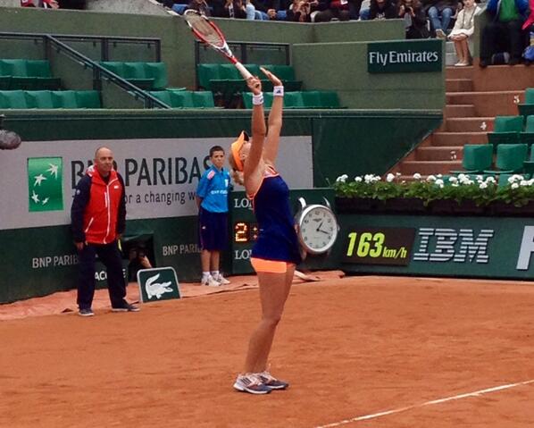 Kiki Mladenovic after shocking Na Li [via @RolandGarros]