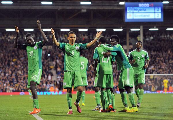 Nigerian players at a recent friendly [via FIFA]